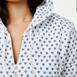 ROLLER RABBIT BLUE HEART ZIP UP HOODIE